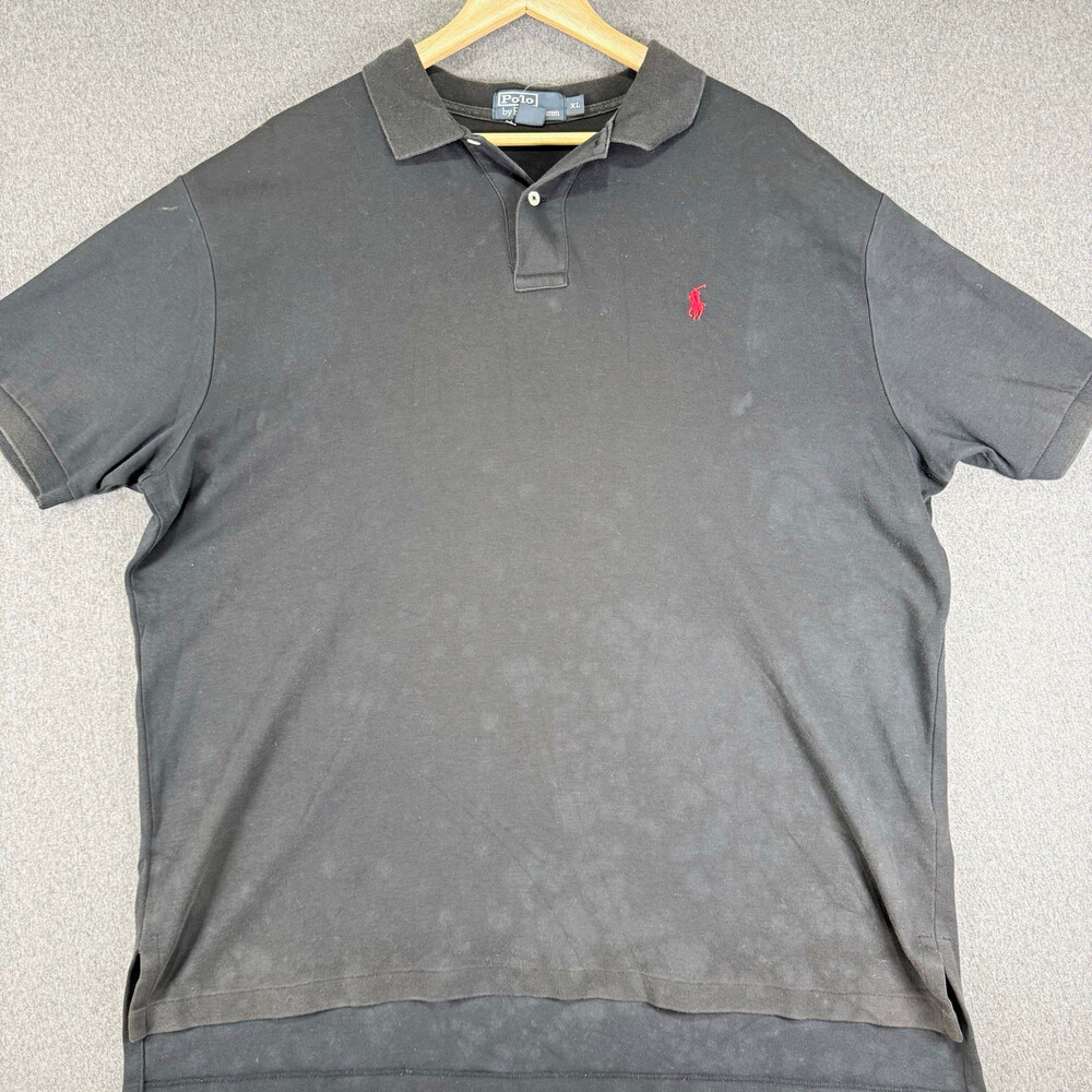 Polo Ralph Lauren Mens XL Faded Black Red Pony Short Sleeve Polo Shirt READ